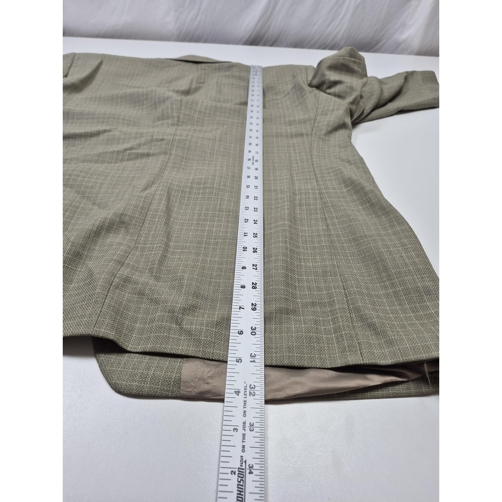 Carlo Mandrone Blazer Mens 46R Beige Wool Check 3 Button Sport Coat NWT - Picture 8 of 11